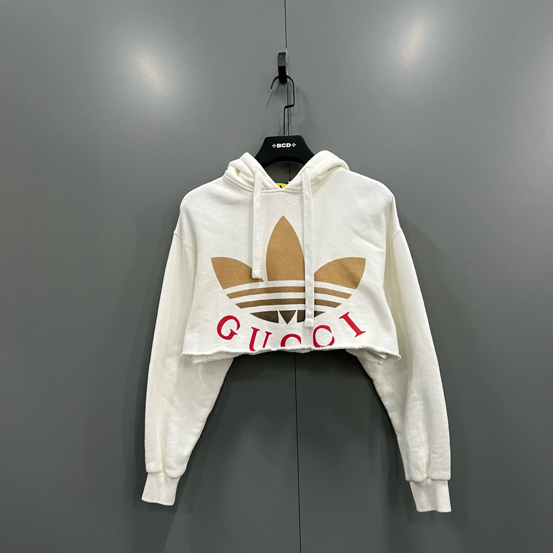 95新 GUCCI/古驰 q221 白色字母印花logo帽衫 XXS码/si500514
