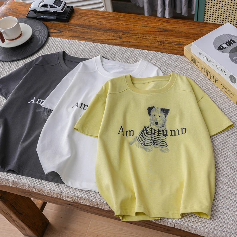 儿童软糯纯棉休闲短袖t恤中大童韩版洋气圆领衫男女童套头打底衫