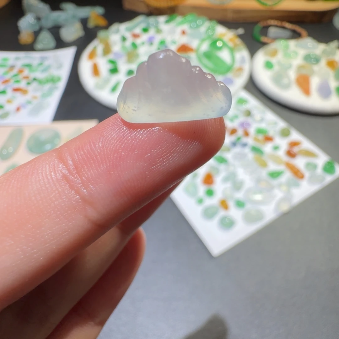 定制翡翠未镶嵌雪花棉山盟海誓