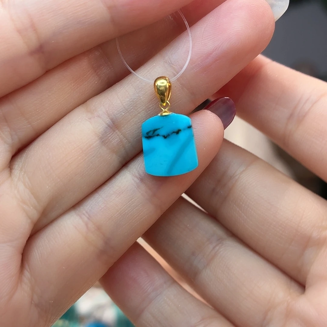 绿松石18K金镶嵌颈饰