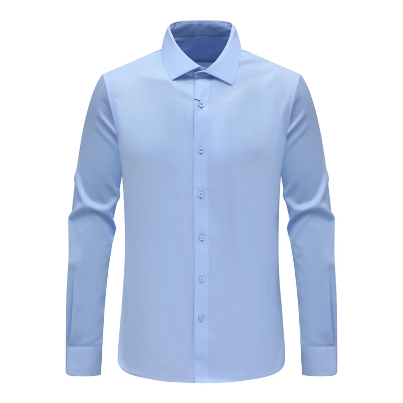 F3768恺春秋男式长袖衬衫 棉百搭商务休闲上衣免烫 浅蓝色