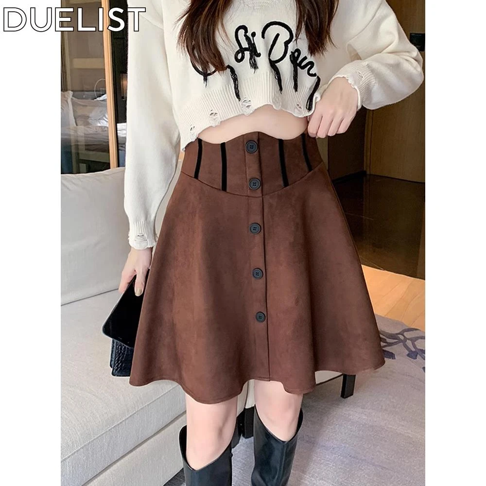 DUELIST女裙春秋季新小个子显瘦高腰百搭字裙气质设计感裙子秋冬