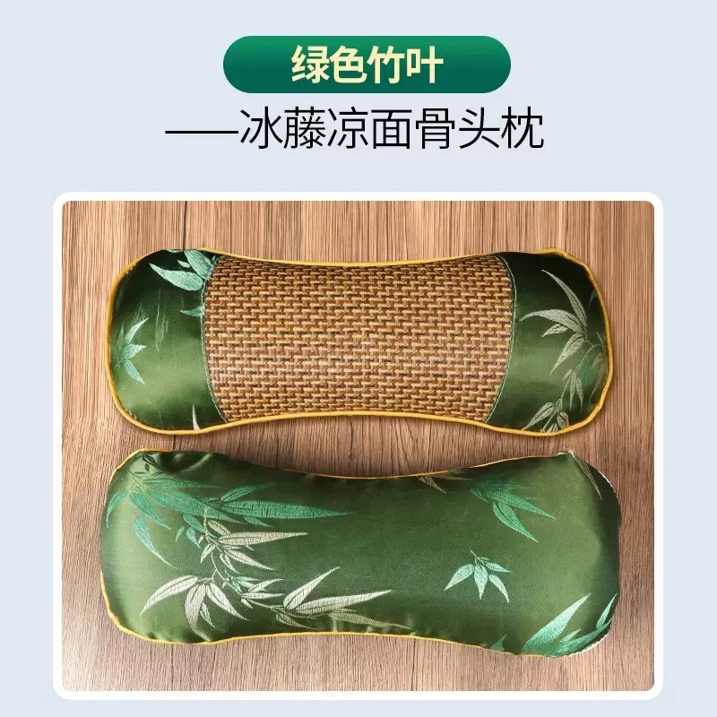 凉席骨头枕艾草骨头枕家用凉席枕批发夏季爆款冰丝枕头艾草填充w1
