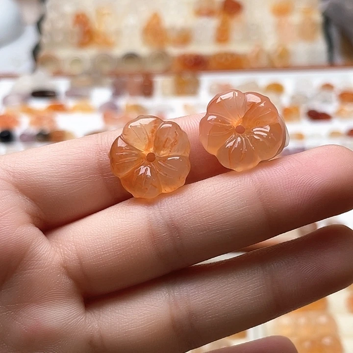 玛瑙/玉髓未镶嵌玛瑙龙纹五瓣花