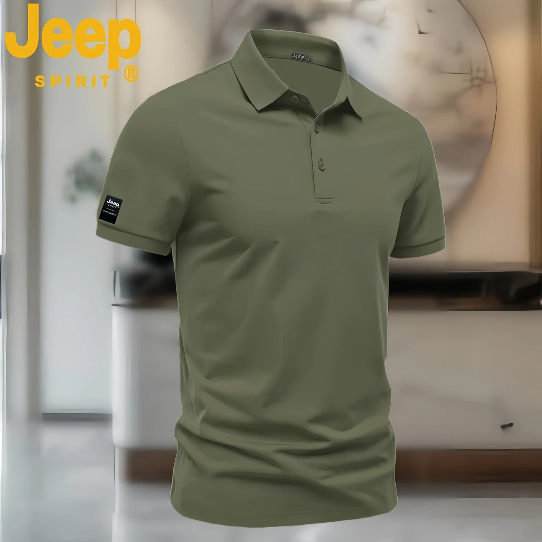 JEEPSPIRIT休闲夏季2025新款男士Polo衫商务t恤户外宽松大码短袖