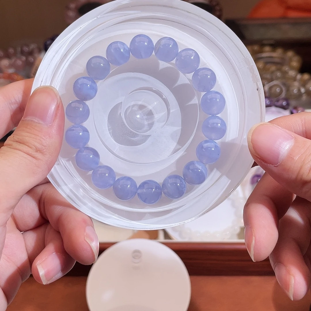 水晶手串未镶嵌蓝玉髓10.5m