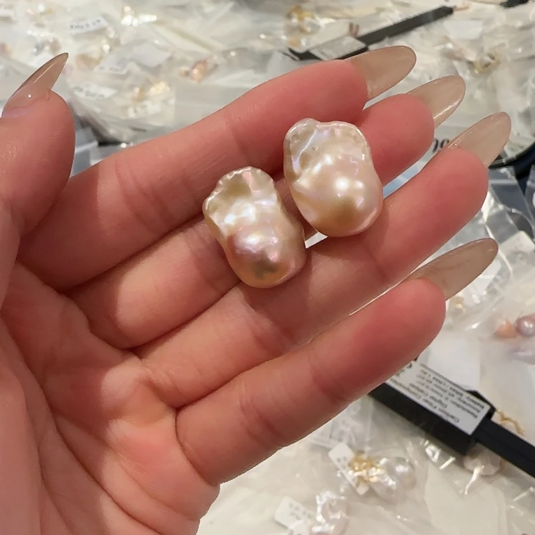 淡水珍珠耳饰银S925镶嵌