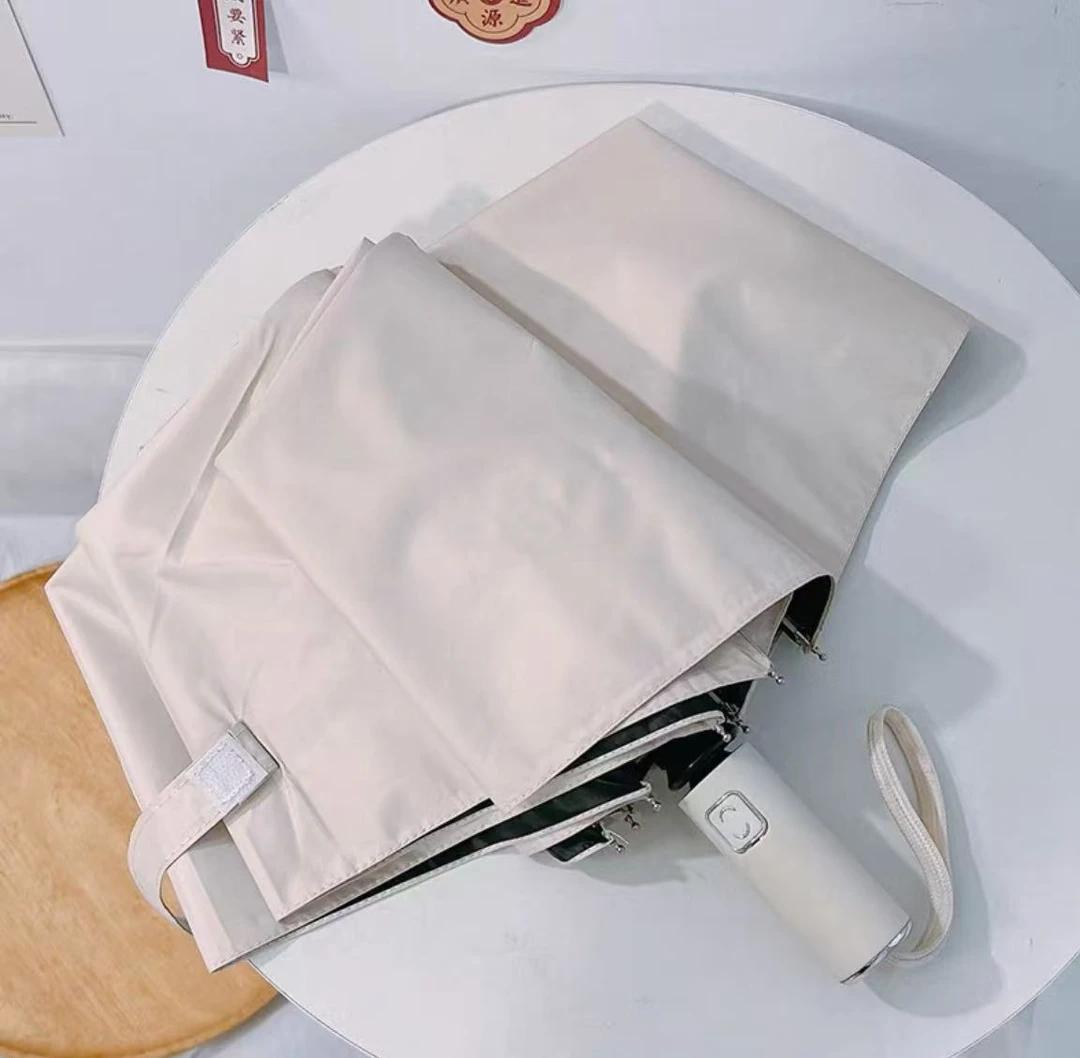 纯色系晴雨两用雨伞女折叠简约太阳伞防紫外线黑胶遮阳伞