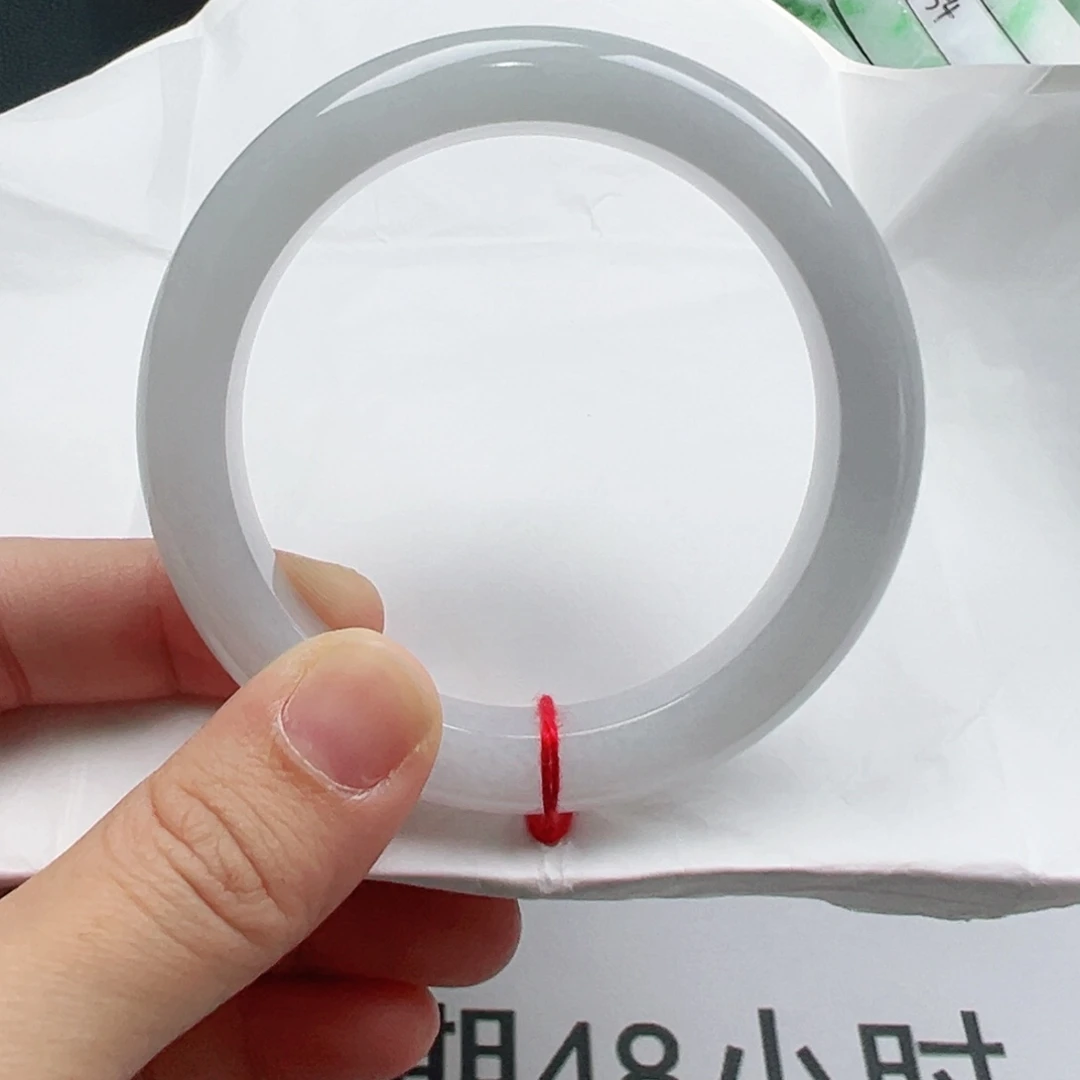 定制翡翠未镶嵌天然翡翠A货手镯天然翡翠A货 57.4 白冰强推