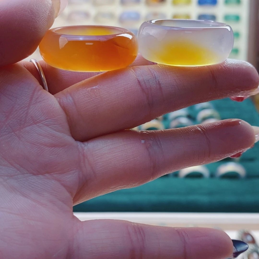 玛瑙/玉髓戒指未镶嵌伯*