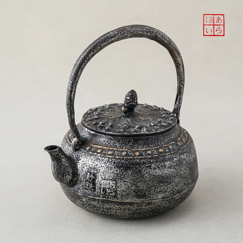 细工坊银壶荒井工房铁壶荒井干雄砂铁壶日本进口 万代屋600ml