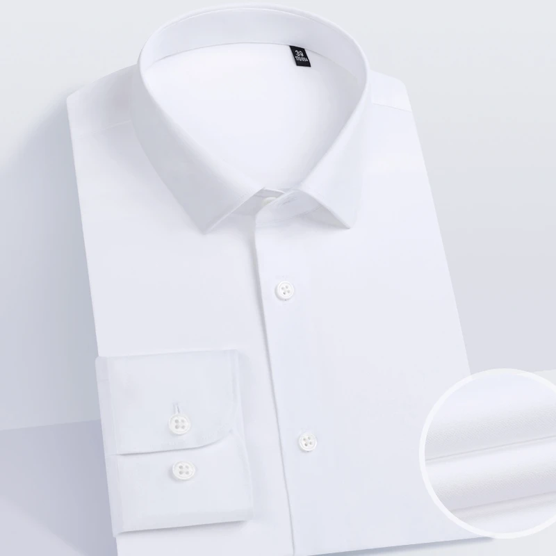 桑蚕丝【200支高纱织】男士长袖休闲商务职业正装纯色条纹格子衬衣