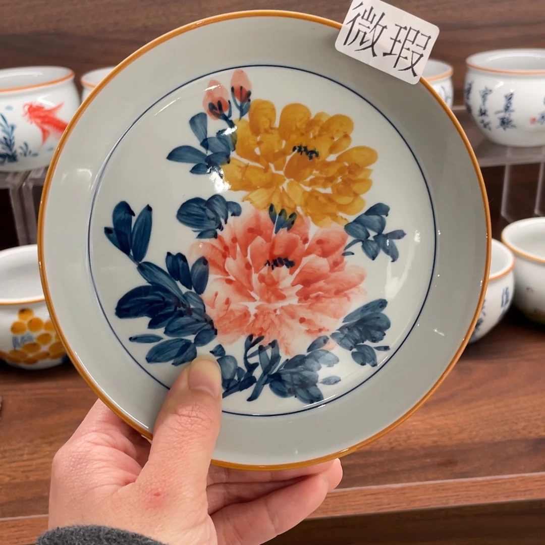 微瑕釉下彩纯手绘