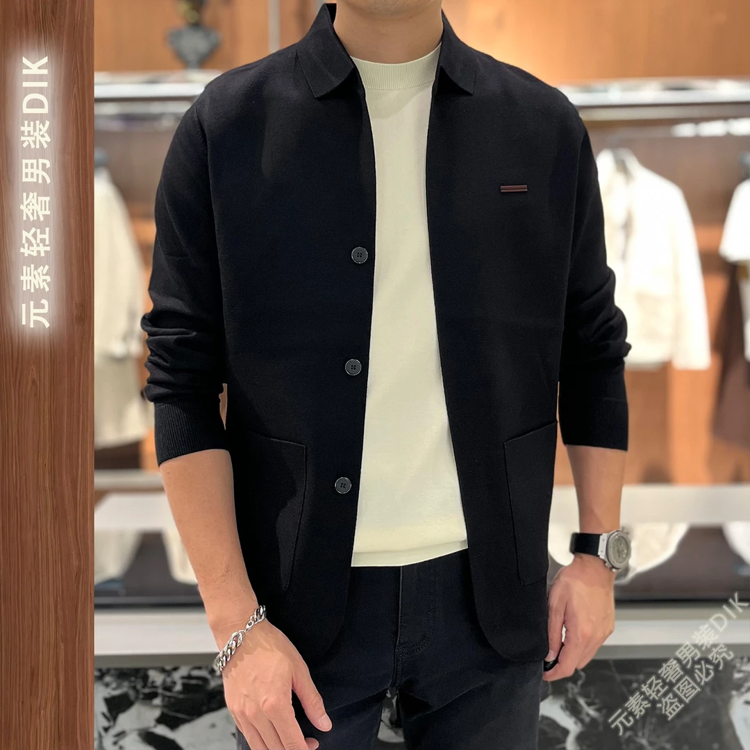 男士秋冬修身开衫商务老钱休闲外套时尚WQ68589秋季轻奢夹克潮流