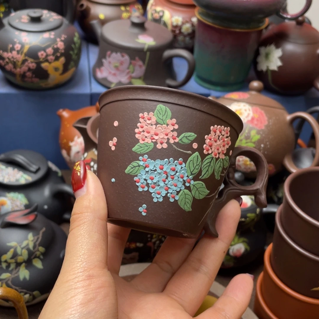 红泥茶杯紫砂主人杯140cc