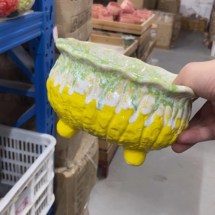 花盆单场满9.9发货17×14×10黄