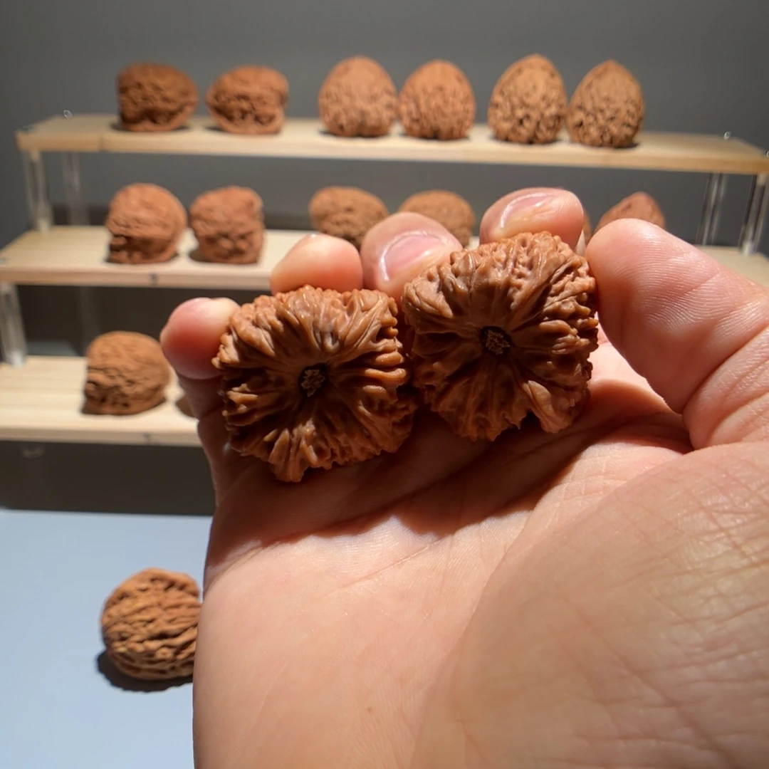 湘***风把件文玩核桃36尺全品高炮拉丝凹底涿鹿南疆石