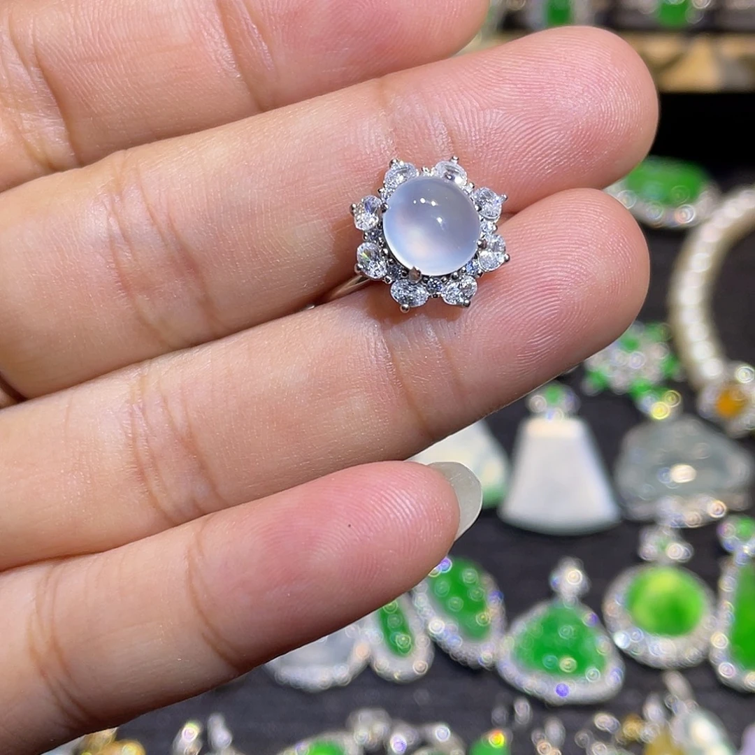 翡翠银S925镶嵌戒指