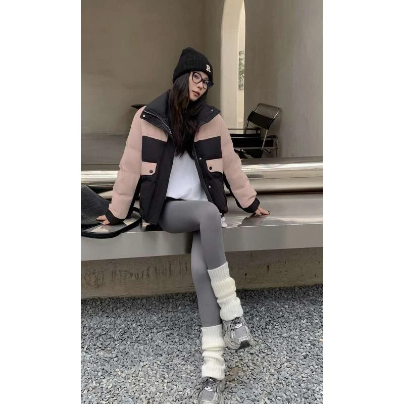 （慈城）FS0211新款短款拼色羽绒服