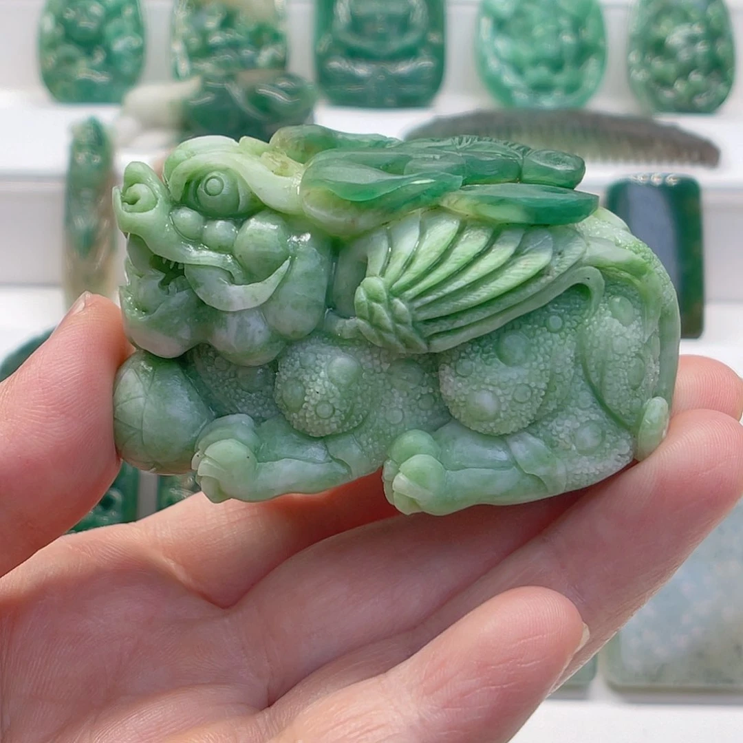 独山玉未镶嵌手把件小*森