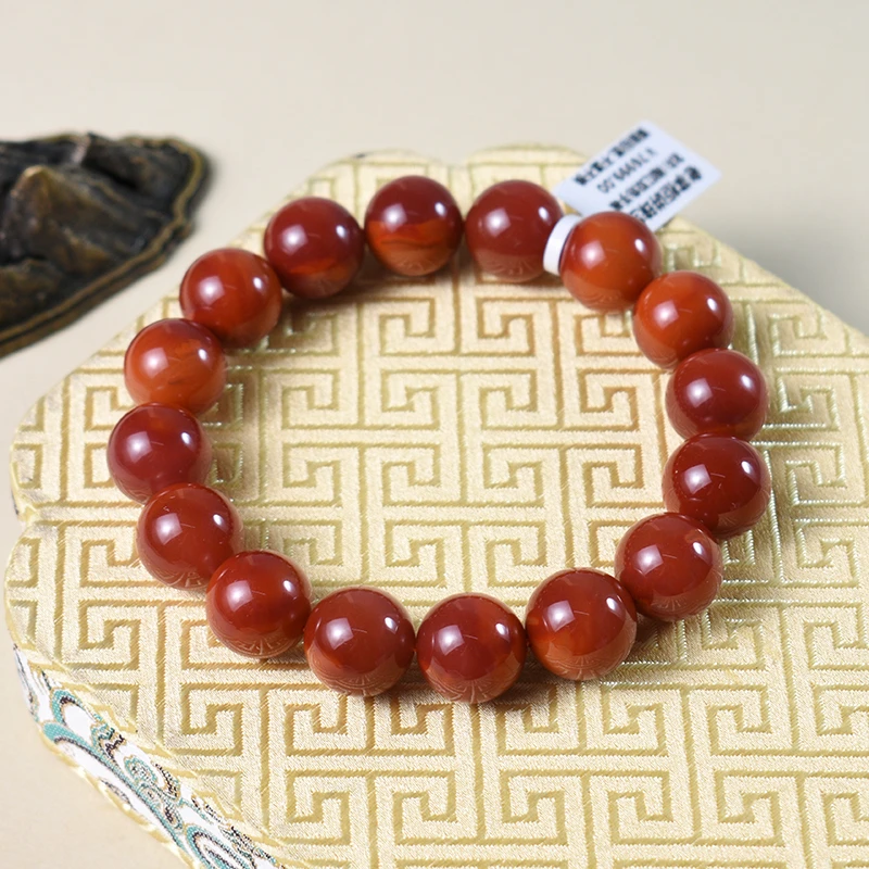 【老掌柜讲珠宝】南红双色火焰纹手串14mm+ DQG022807