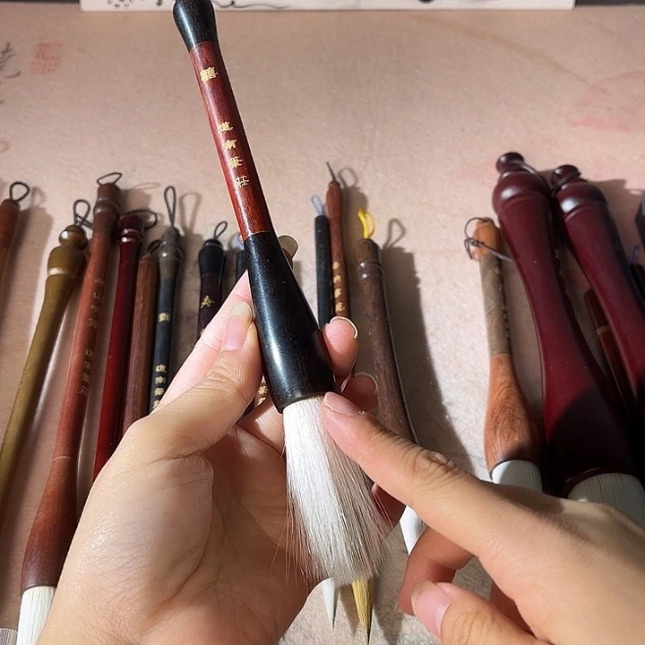 囍 出锋5.5口径1.55 狐狸毛 兼毫 檀木笔杆