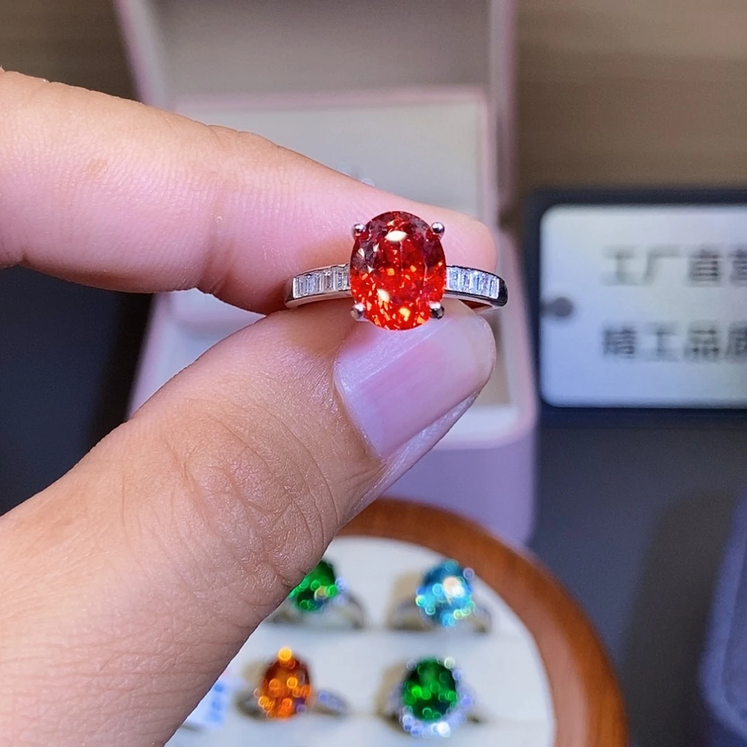 银S925镶嵌戒指碧玺
