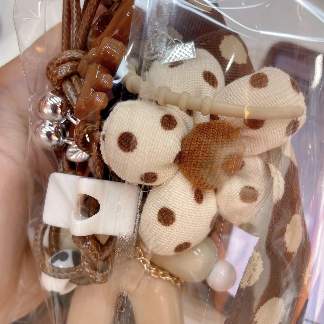 14622 棕色斑点小花朵棕色多妹 挂件