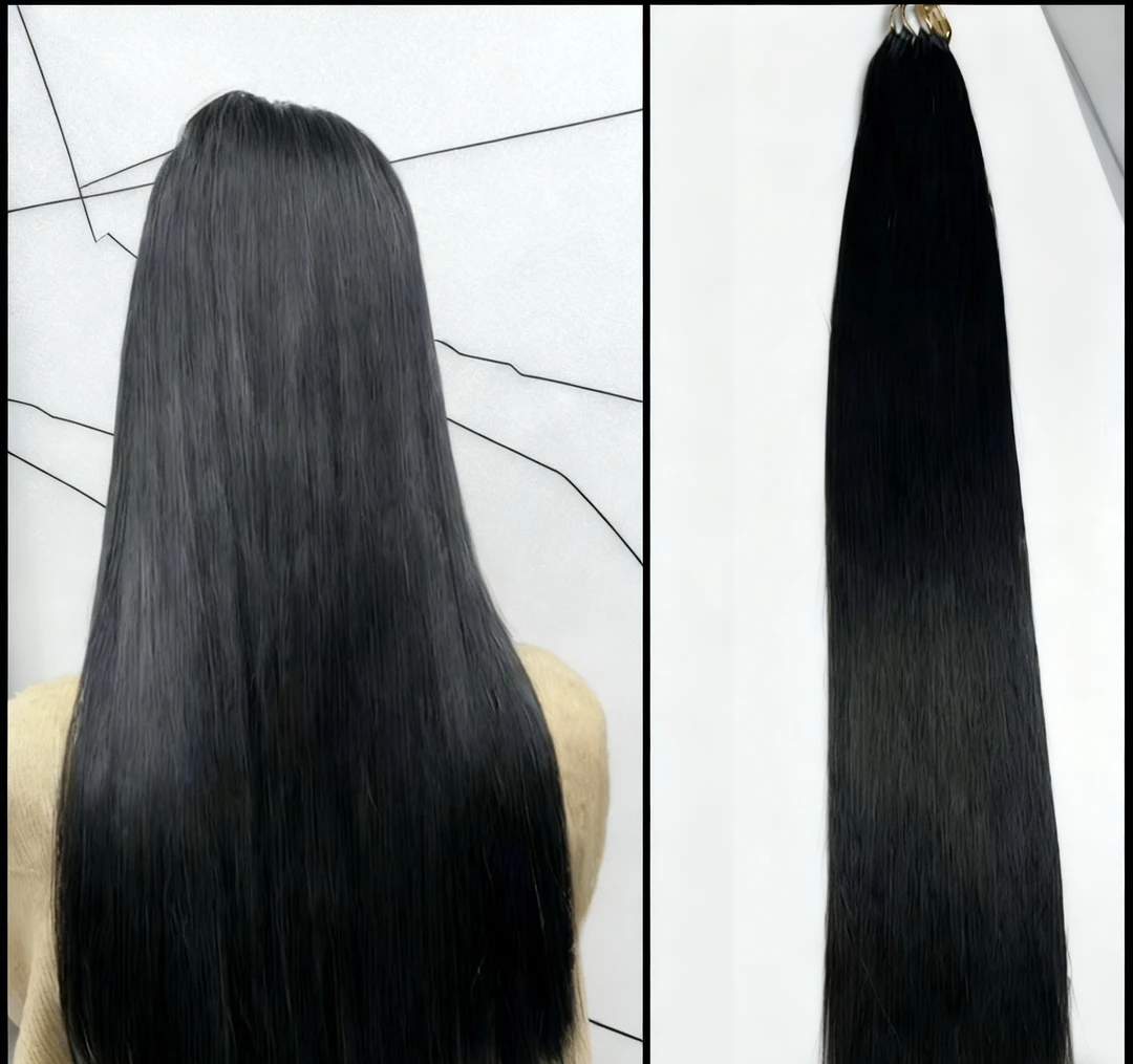 高品质齐发尾越南发无折头羽毛接发可烫染微潮色假发片100%全真发