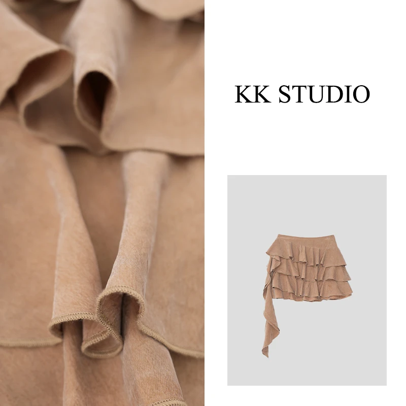 淇老板KK Studio夏季新款甜美时尚百搭百褶裙荷叶边裙子8986