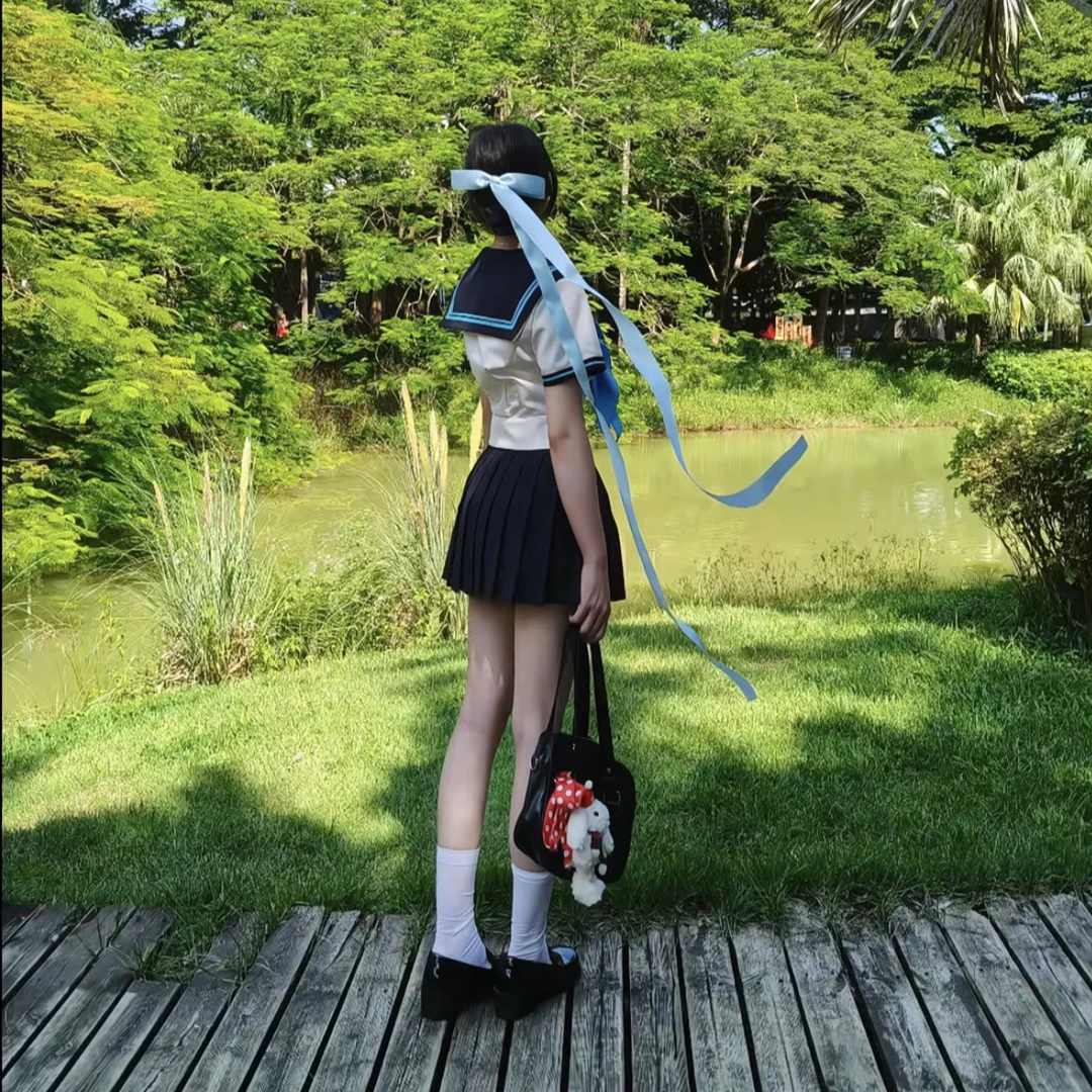 超仙丝带蝴蝶结发夹水手服出片超长飘带发卡鸭嘴夹少女头饰发饰女