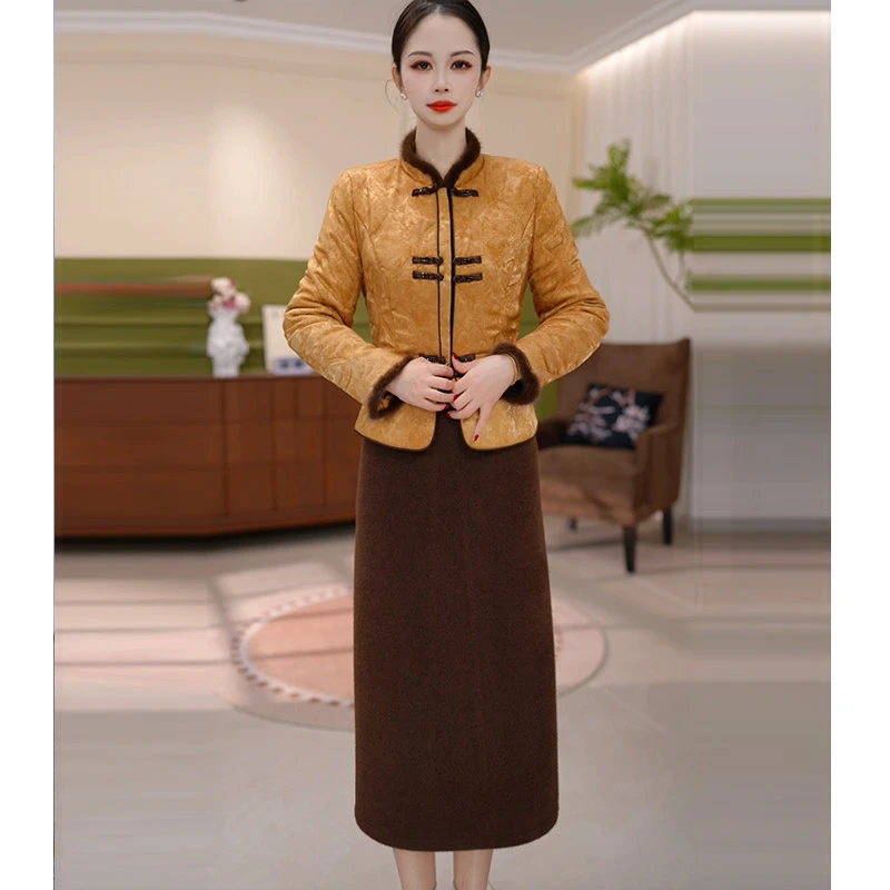 JG-25717 新款2025年冬季时尚气质优雅显瘦两件套裙 M-4XL