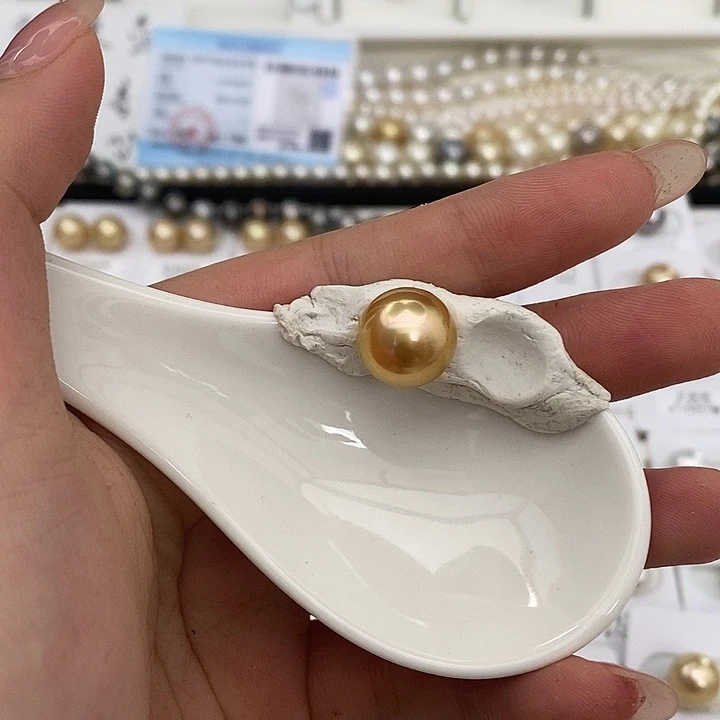 海水珍珠裸珠南洋金珠裸珠12.9mm