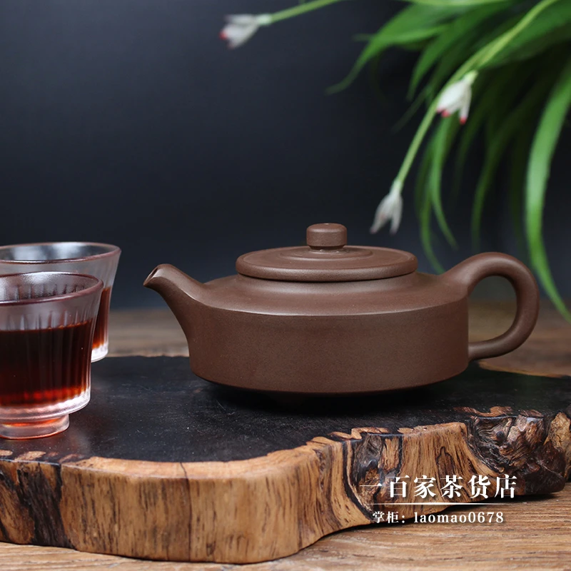 蒋翔宇 周盘紫砂壶 茶具原矿紫泥磨盘手工泡茶壶大容量230毫升