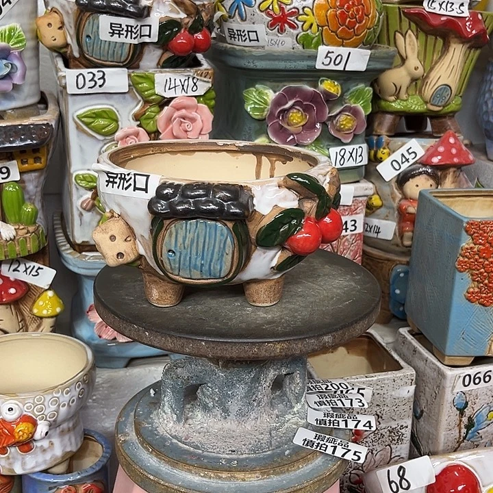 粗陶材质多肉花盆