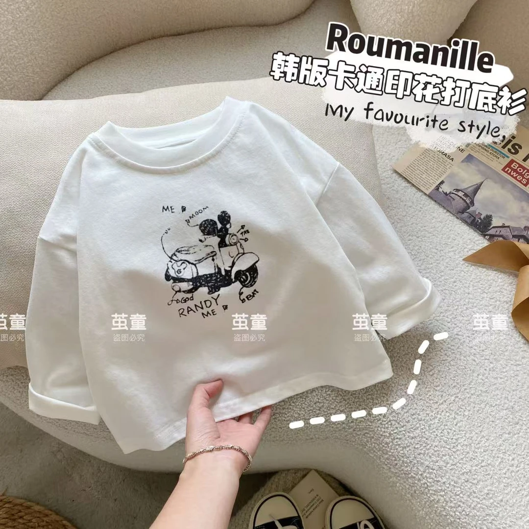 【麦麦妈】Q222春秋小童卡通印花打底衫春秋新品男女宝宝百搭长袖
