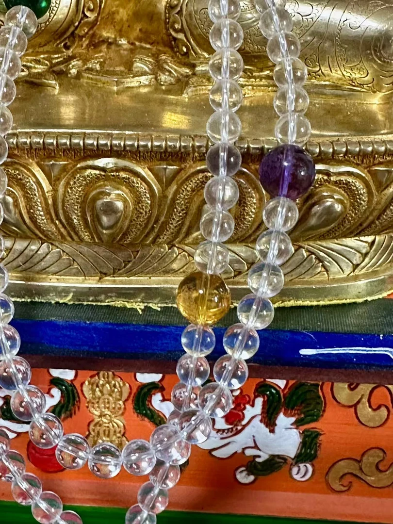 紫黄白108设计款多宝双圈摆件