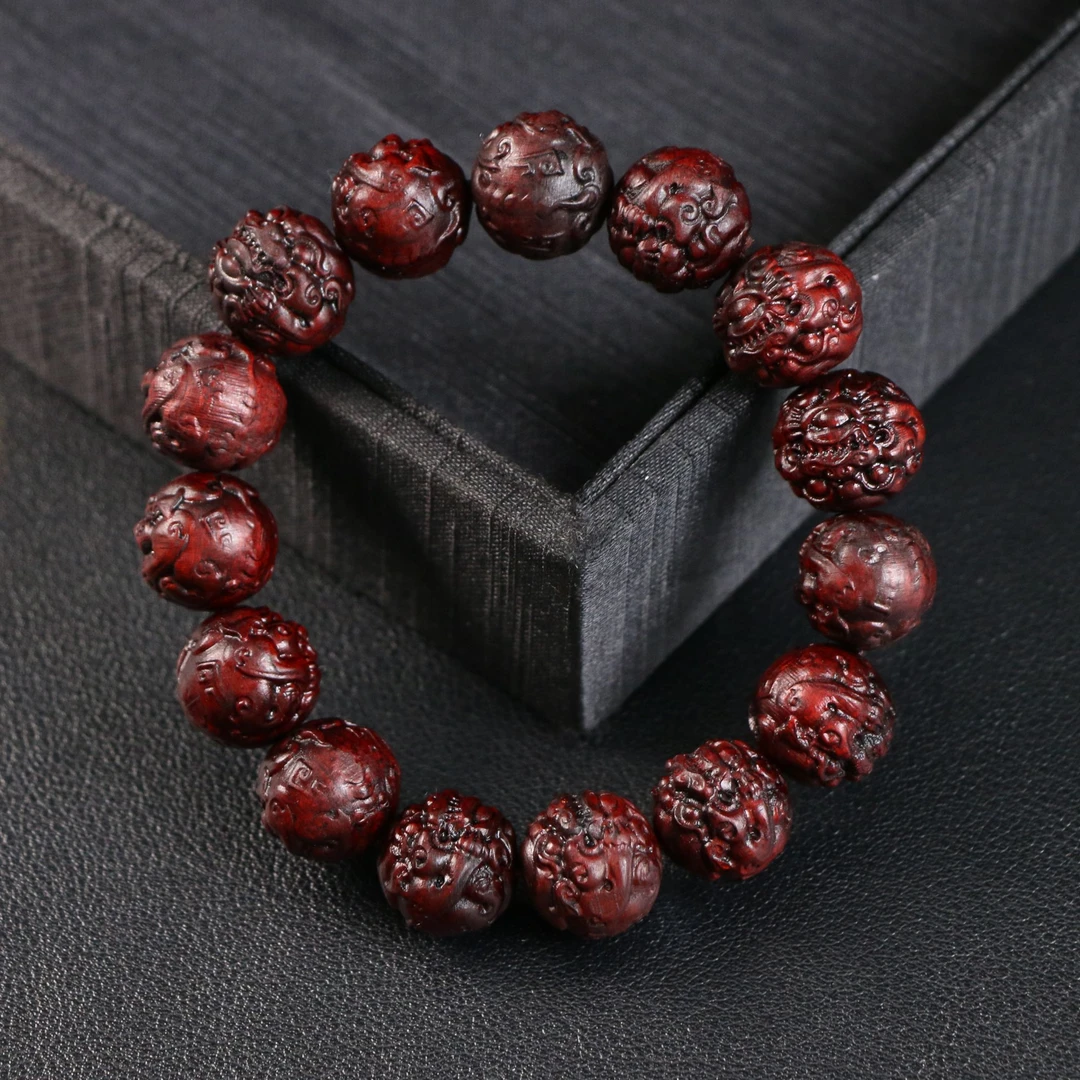 小叶紫檀貔貅手串-多样性发一-珠径约15mm