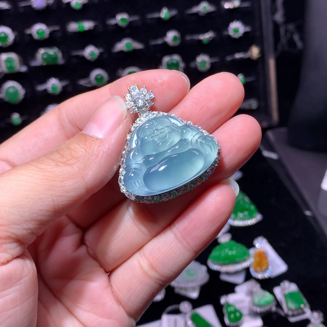 翡翠银S925镶嵌颈饰翡翠