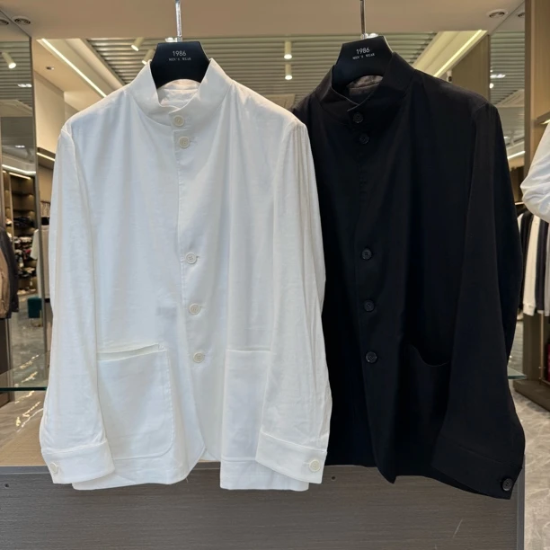 【亚麻外套】立领薄款亚麻中国风男纯色夹克外套106