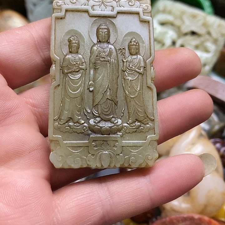 强***心白玉菩提吊坠挂件