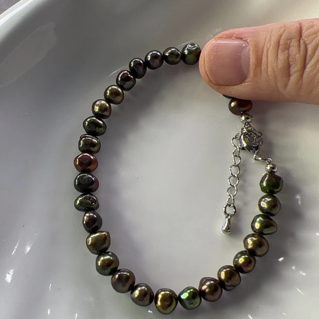 淡水珍珠手绳合金