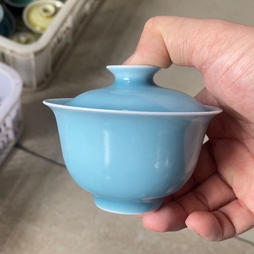 闰火堂 汝窑蓝元宝盖碗