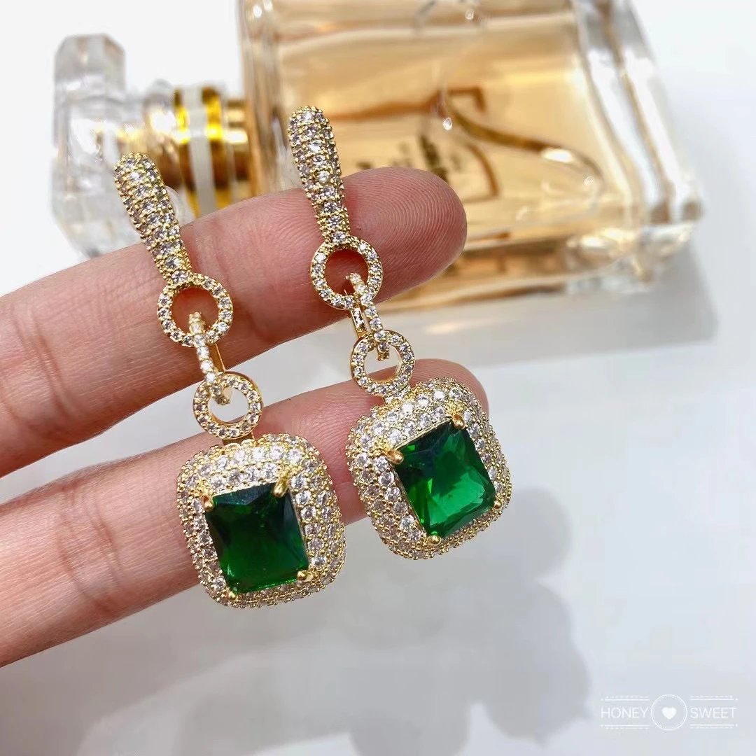 合金合成锆石耳饰 4965高级奢华复古精致耳饰