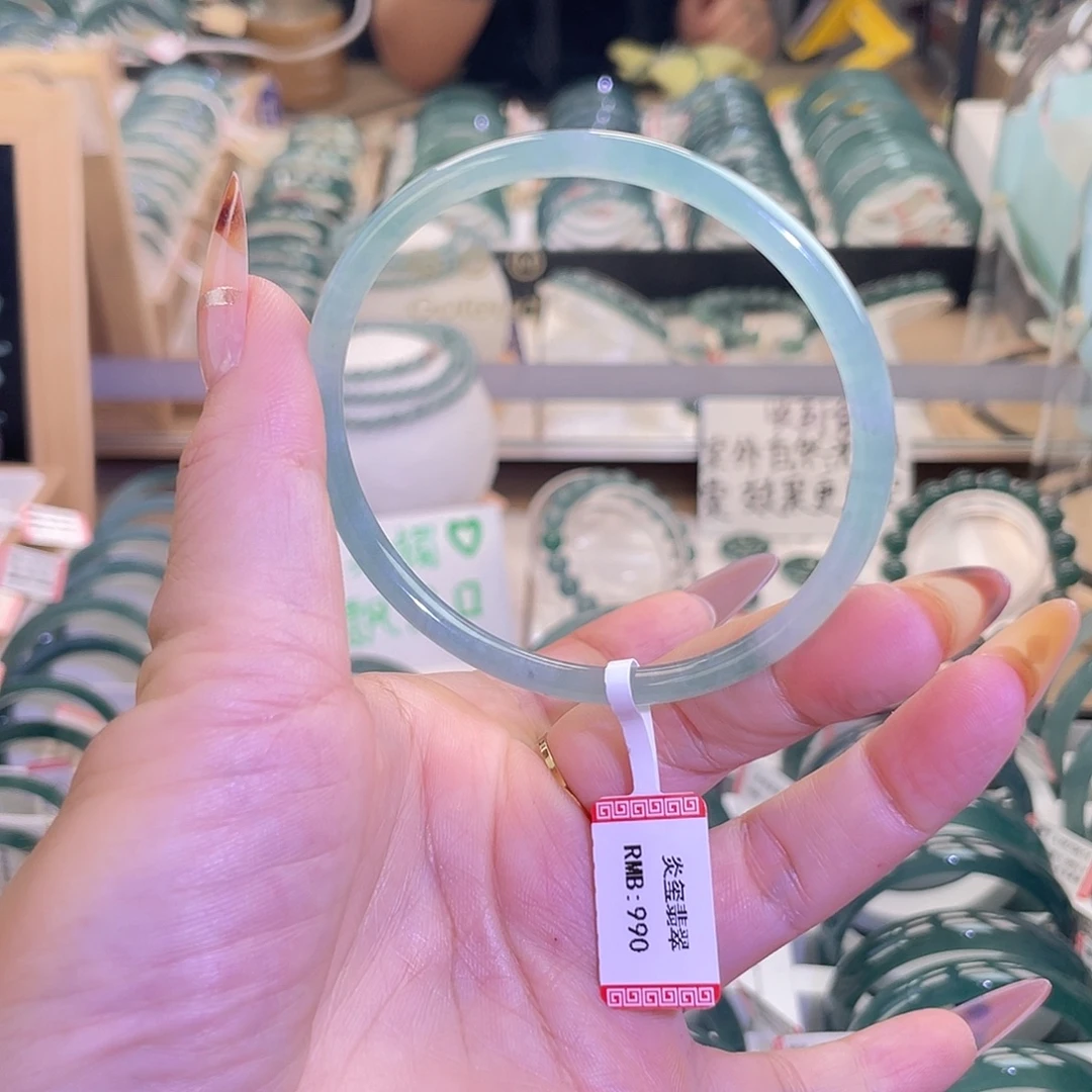 翡翠未镶嵌手镯58-59圆条