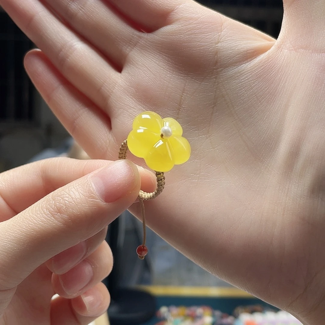 蜜蜡未镶嵌裸石戒指