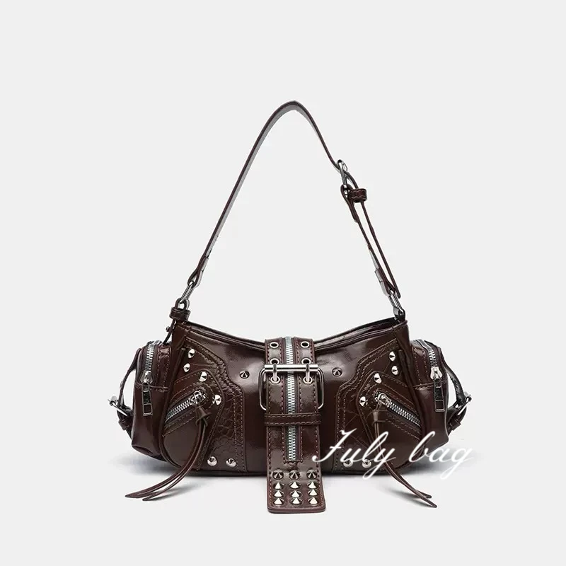 [七月堡包]辣妹铆钉短舌头包