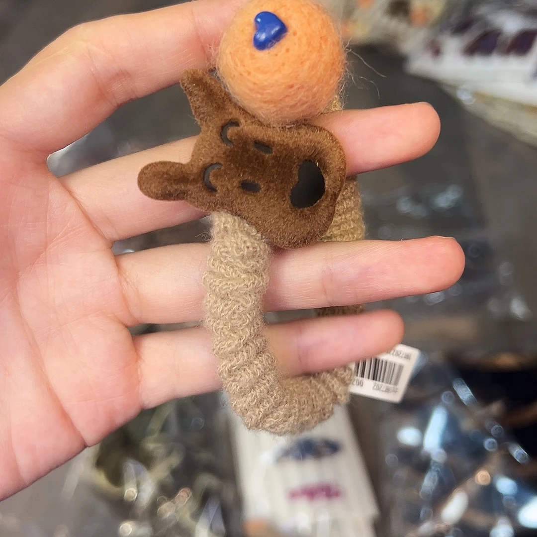 皮质非金属卡其色狗狗发绳