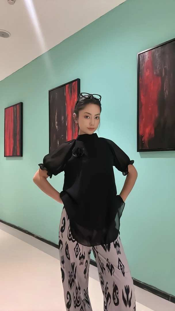 黑白民族风夏季两件套装