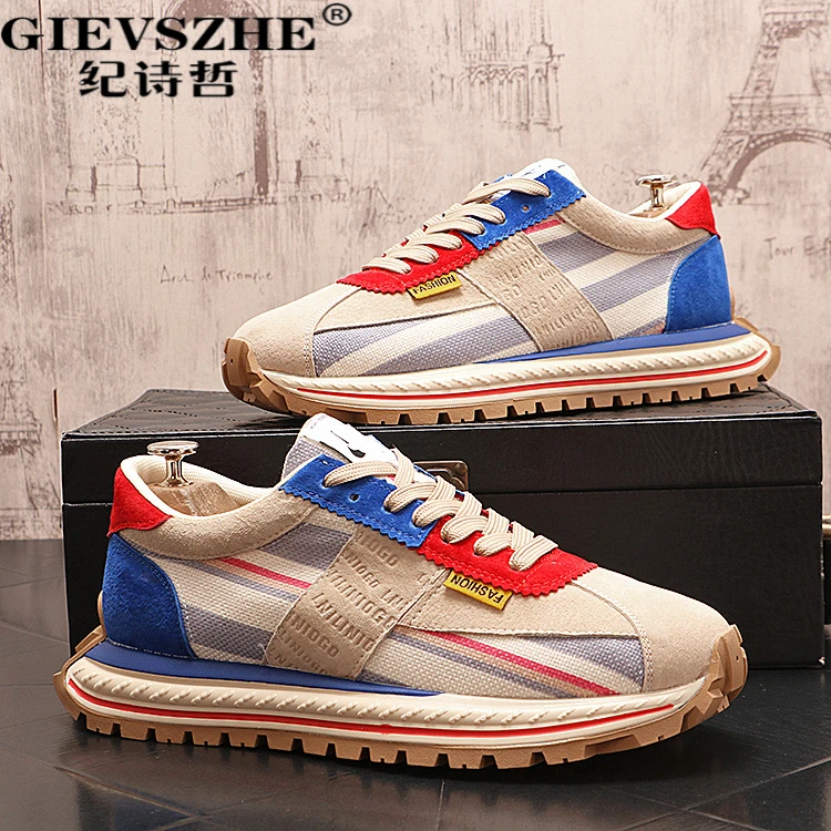 纪诗哲轻奢高端阿甘鞋男秋季新潮流网红帆布鞋百搭透男款秋季透气